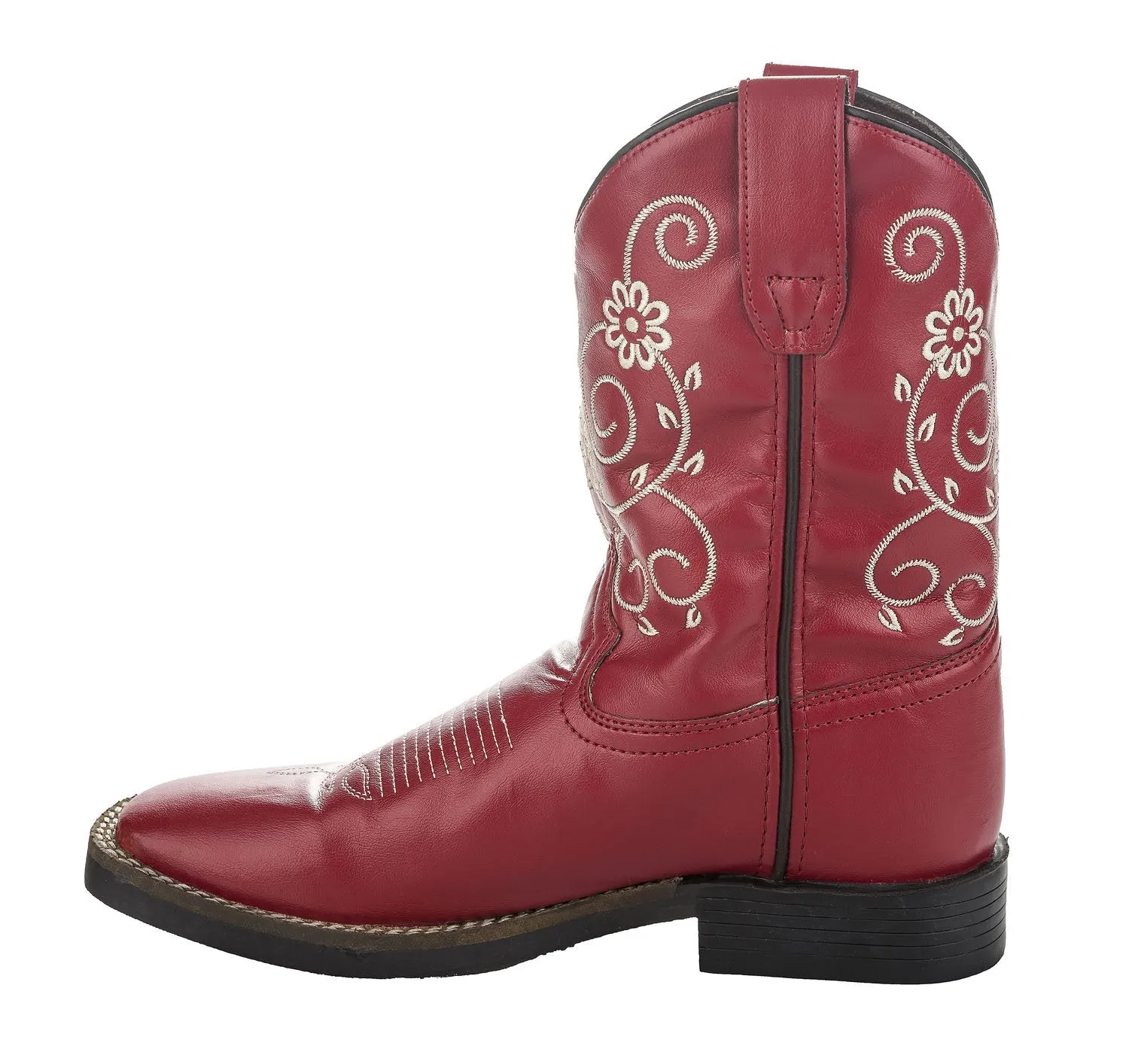 TuffRider Youth Fire Red Floral westernlaars rood bloemen