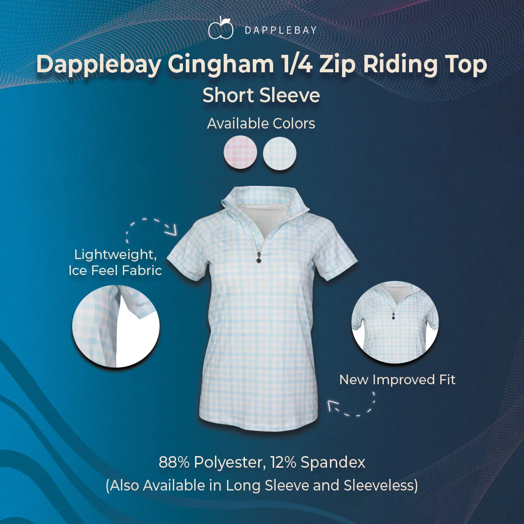 Dapplebay Gingham 1/4 Zip rijtop blauw/wit