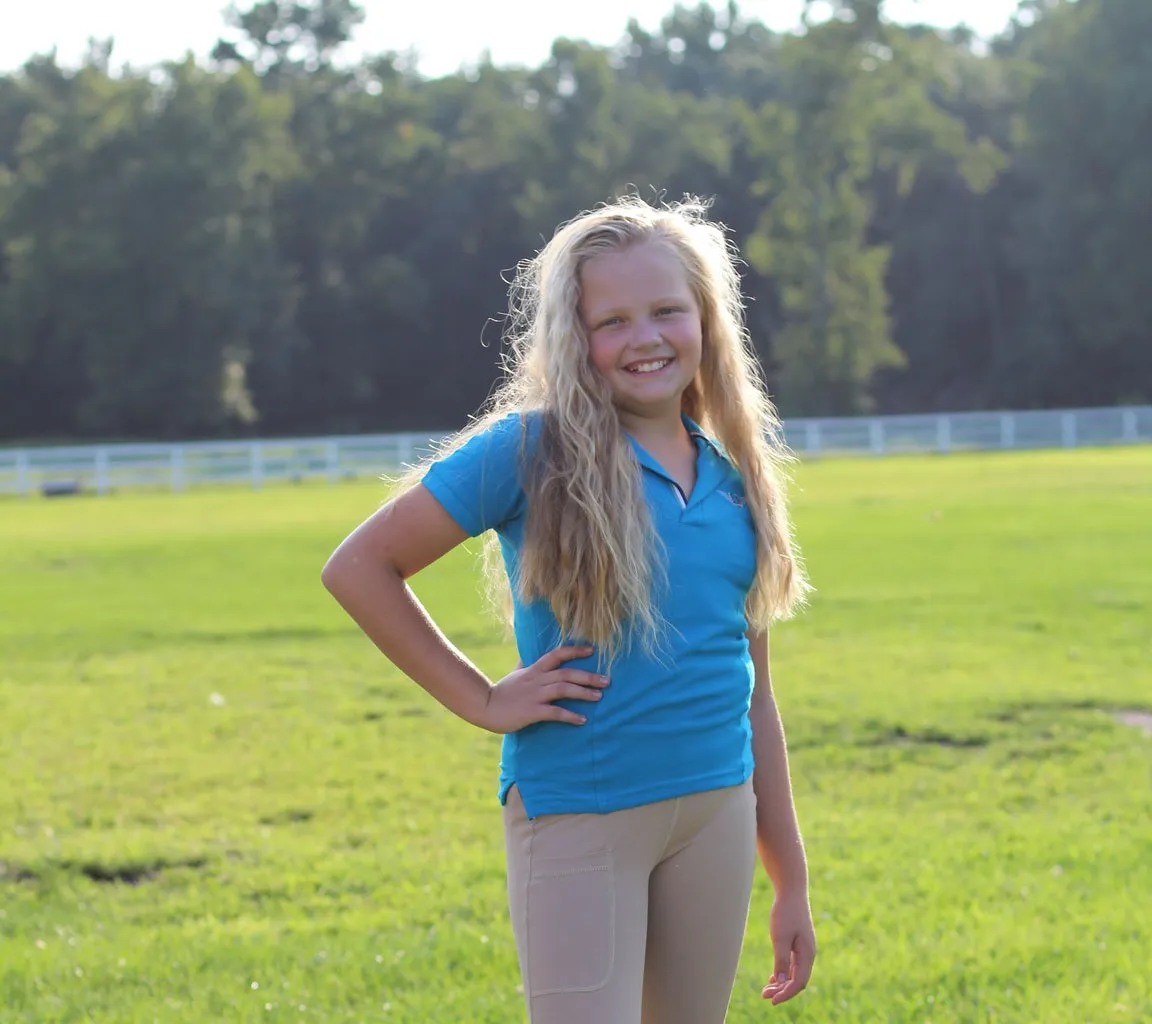 TuffRider Polo kinder shirt hotpink katoen