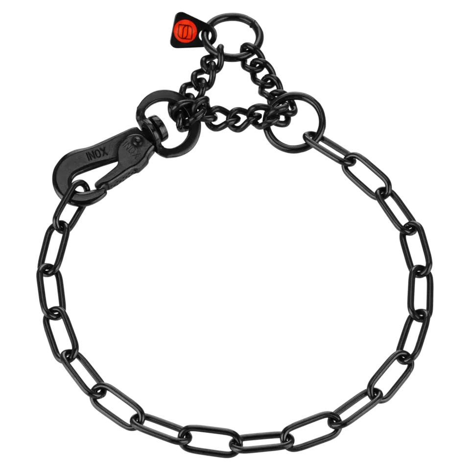 HS Sprenger Hondenketting doortrek zwart 2,0 mm 36 cm