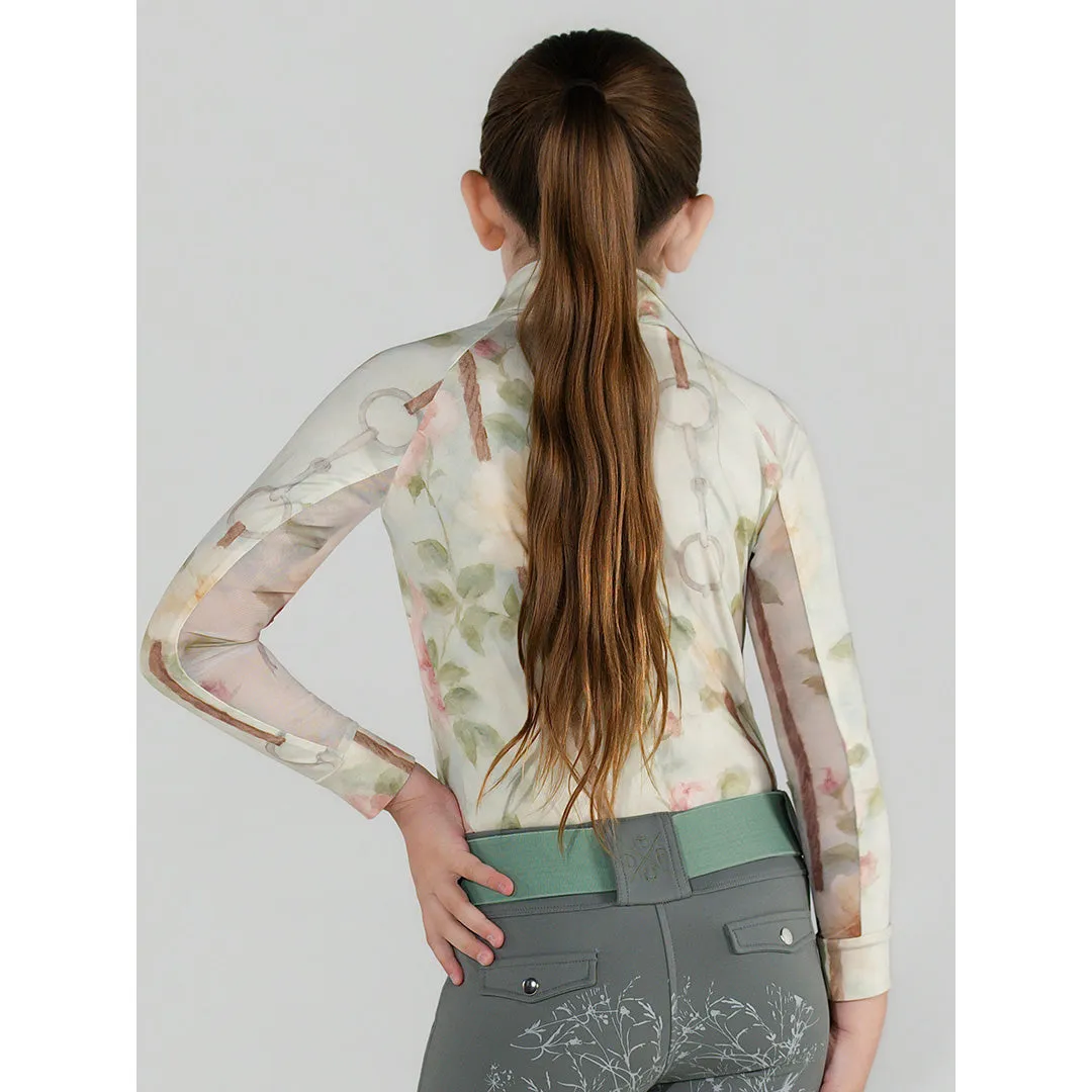 Dapplebay Vintage Floral rijshirt kind 1/4 rits licht