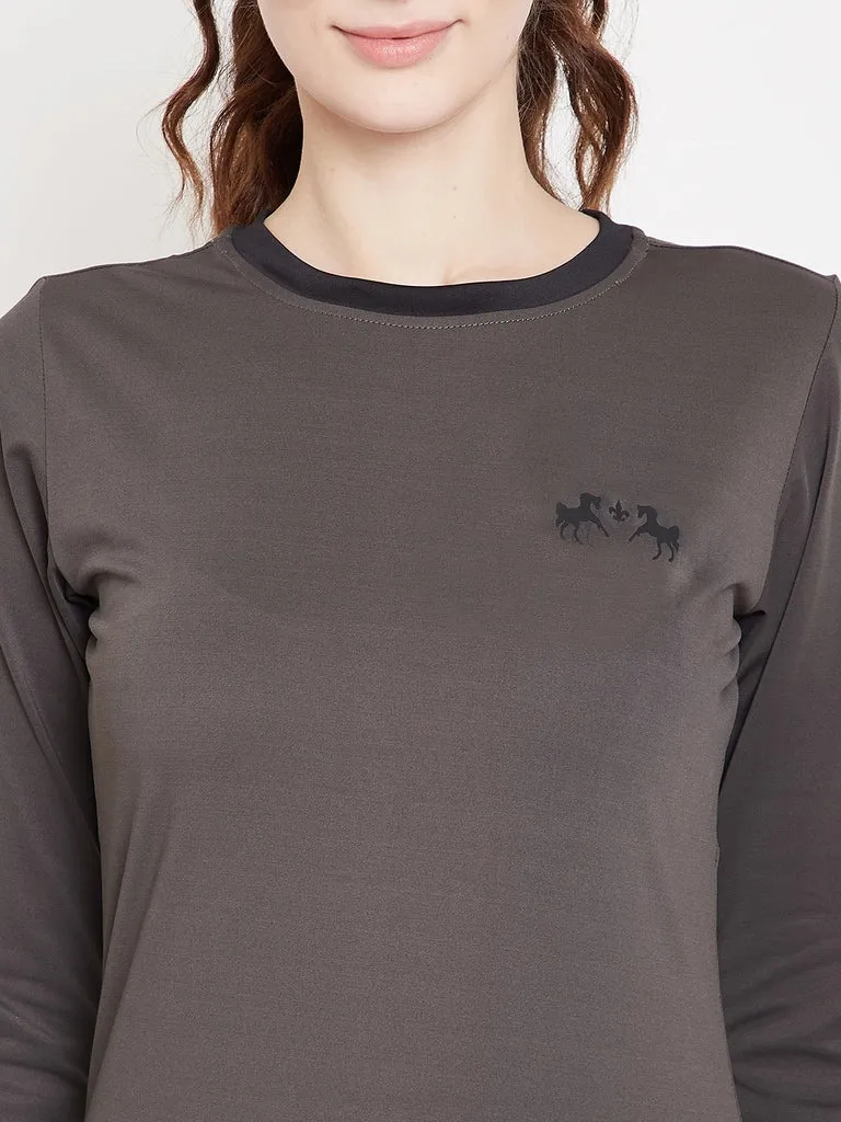 Equine Couture Equilibrium shirt Duck Green lange mouw stretch