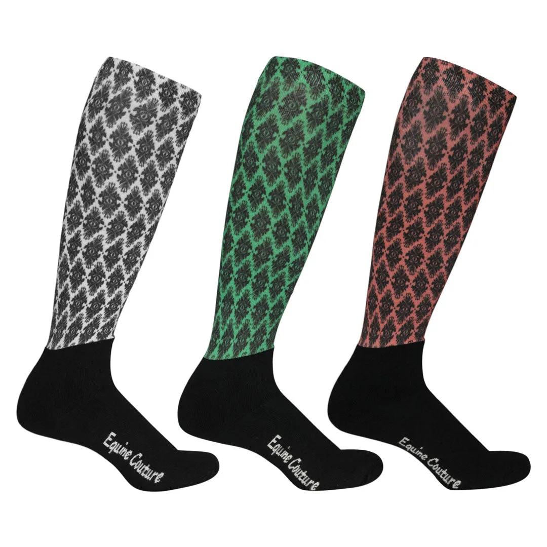 Equine Couture Tara kniekousen wit-oranje-groen 3-pack