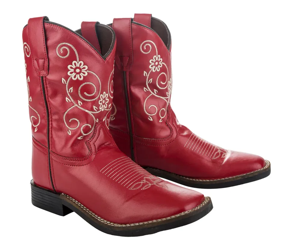 TuffRider Fire Red Floral westernlaars rood kinderen
