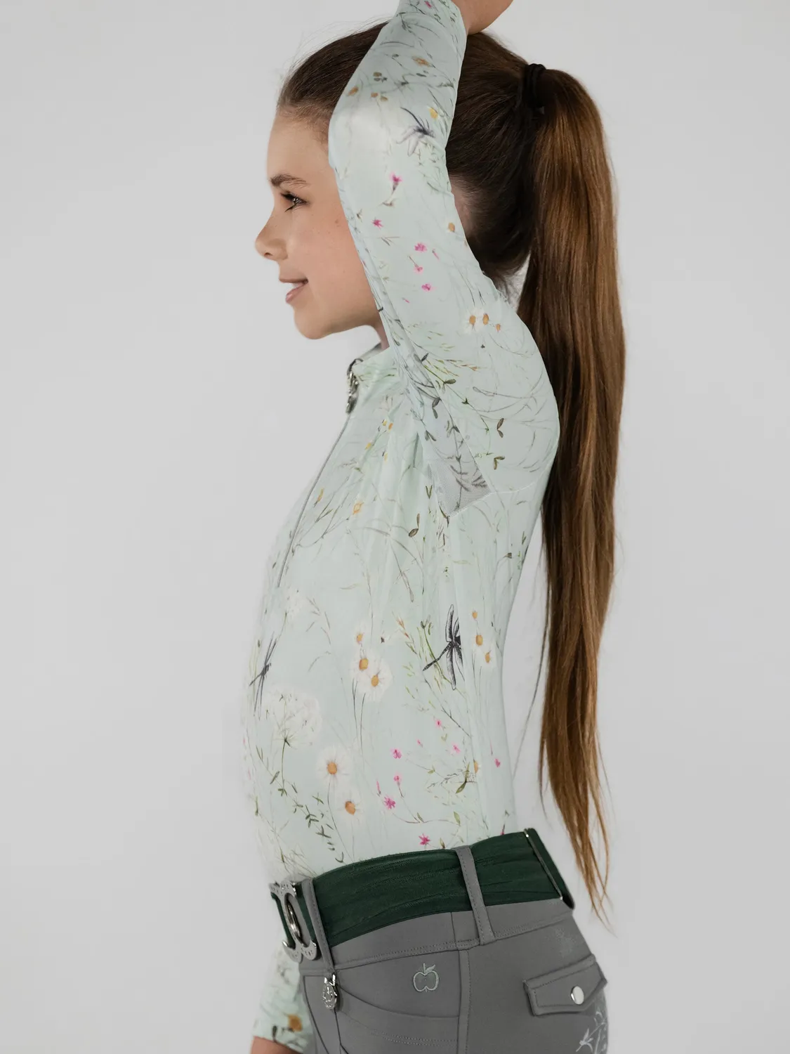 Dapplebay Dragonfly Meadow ruitrui kids groen 1/4 rits