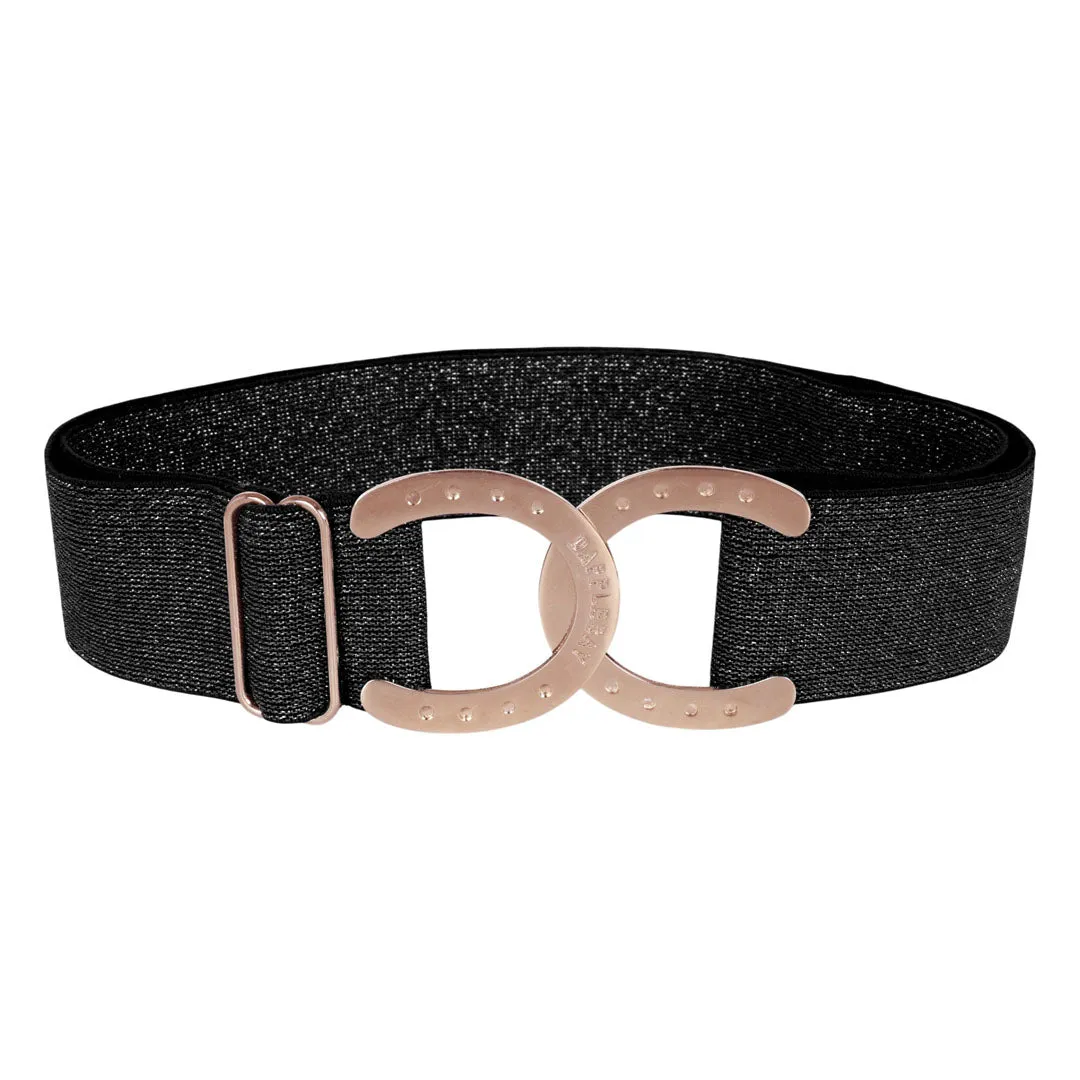 Dapplebay Glitter riem navy/goud elastisch verstelbaar