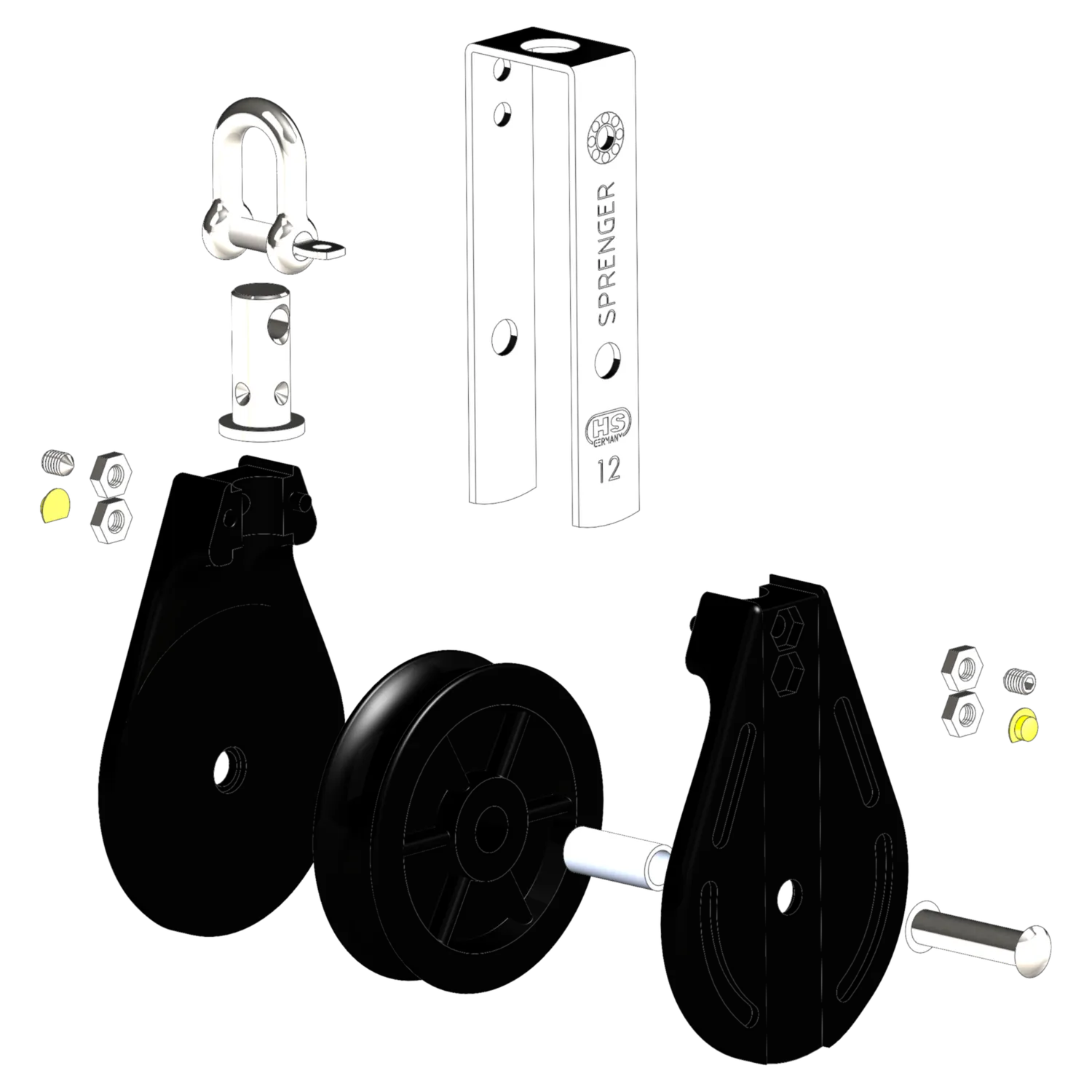 Herm Sprenger S-Block katrol 12 mm 1 rol wartel