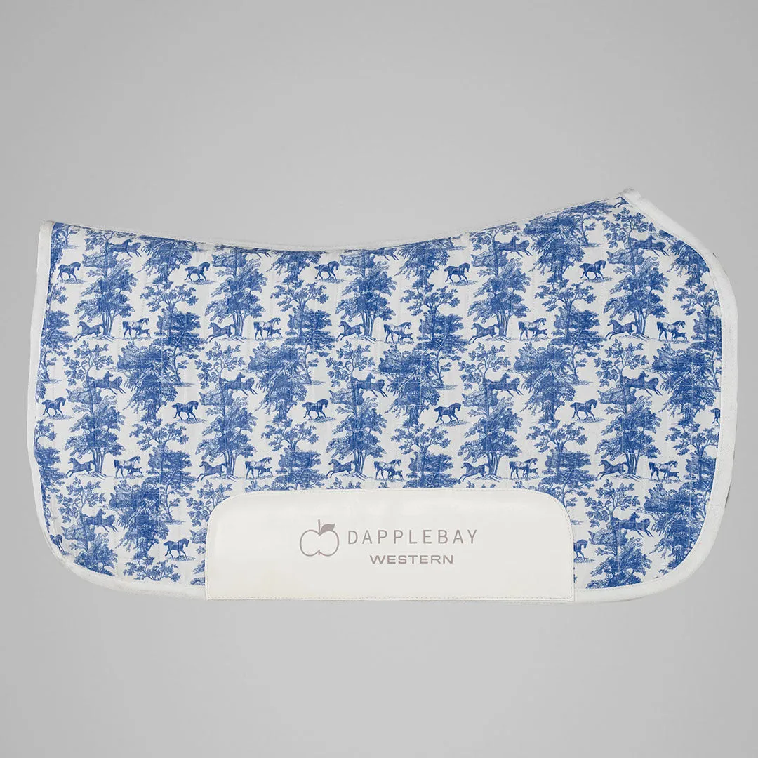 Dapplebay Equestrian Toile zadeldek western blauw-wit