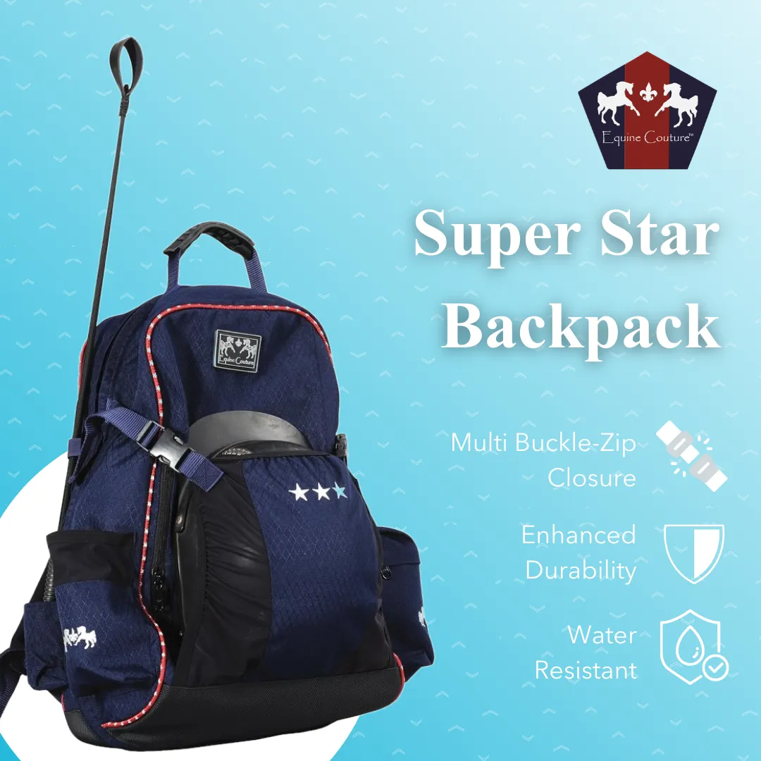 Equine Couture Super Star rugzak waterresistent zwart