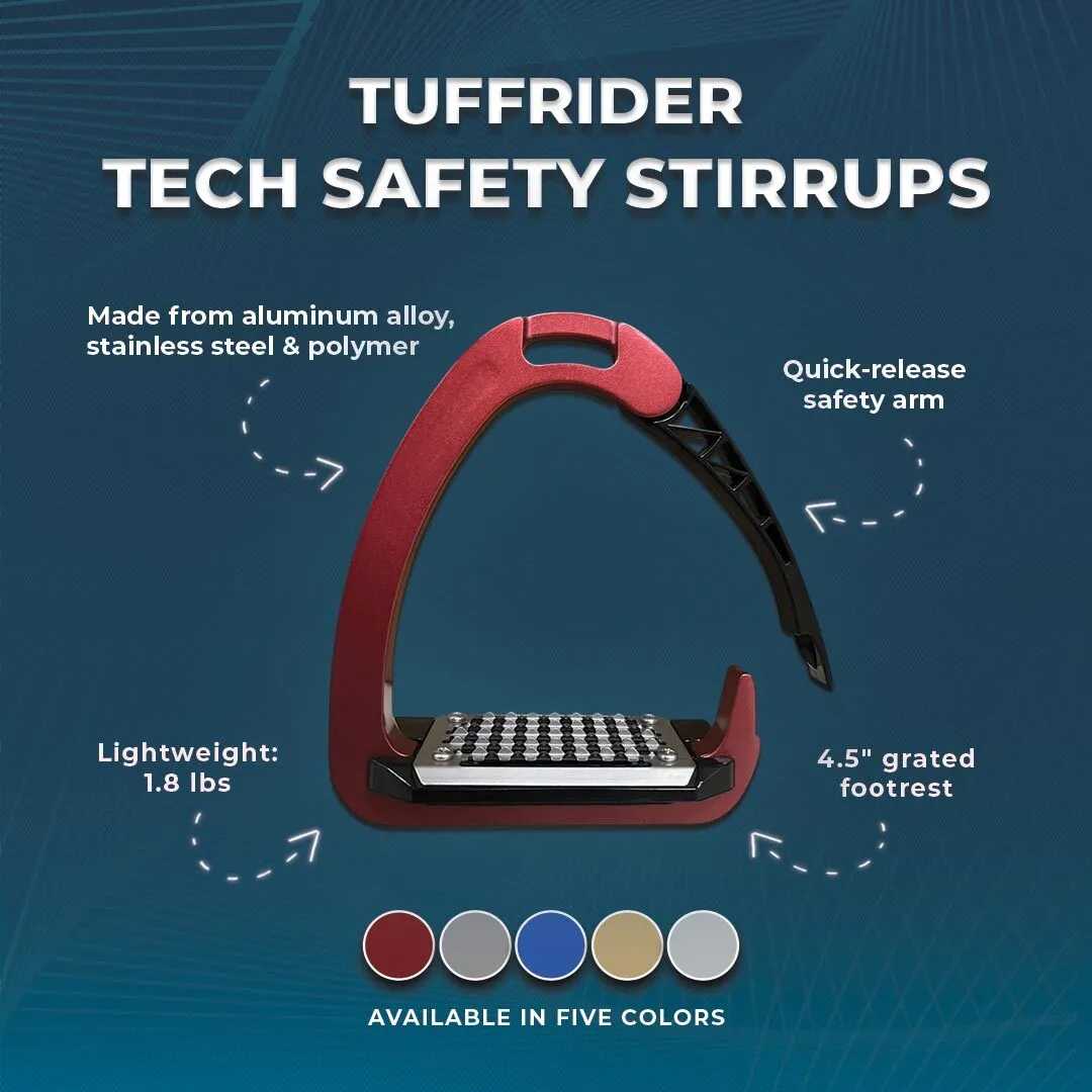 TuffRider Tech Safety Stirrups stijgbeugels zwart aluminium 11,4 cm