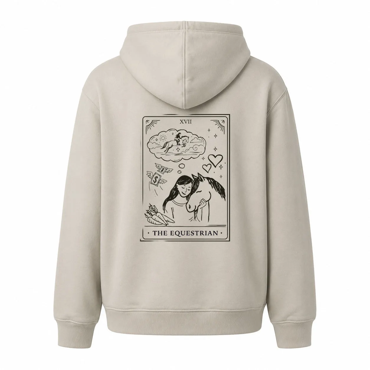Dapplebay Tarot hoodie Buff geborduurd middelzwaar