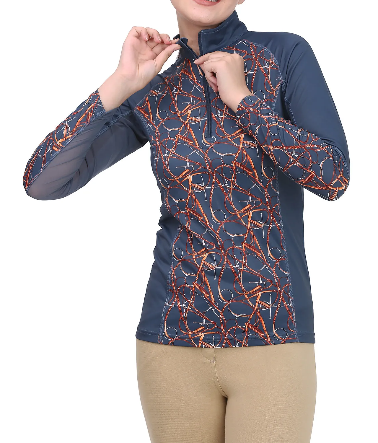Equine Couture Snaffle Bridles Sport sportshirt navy 2X UV