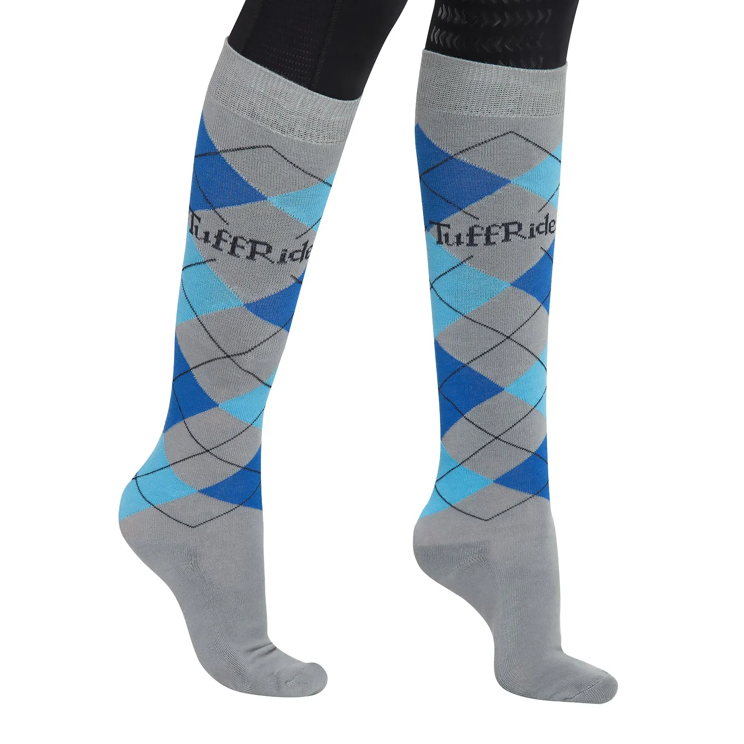 TuffRider Argyle kniekousen katoenmix olijf/zand