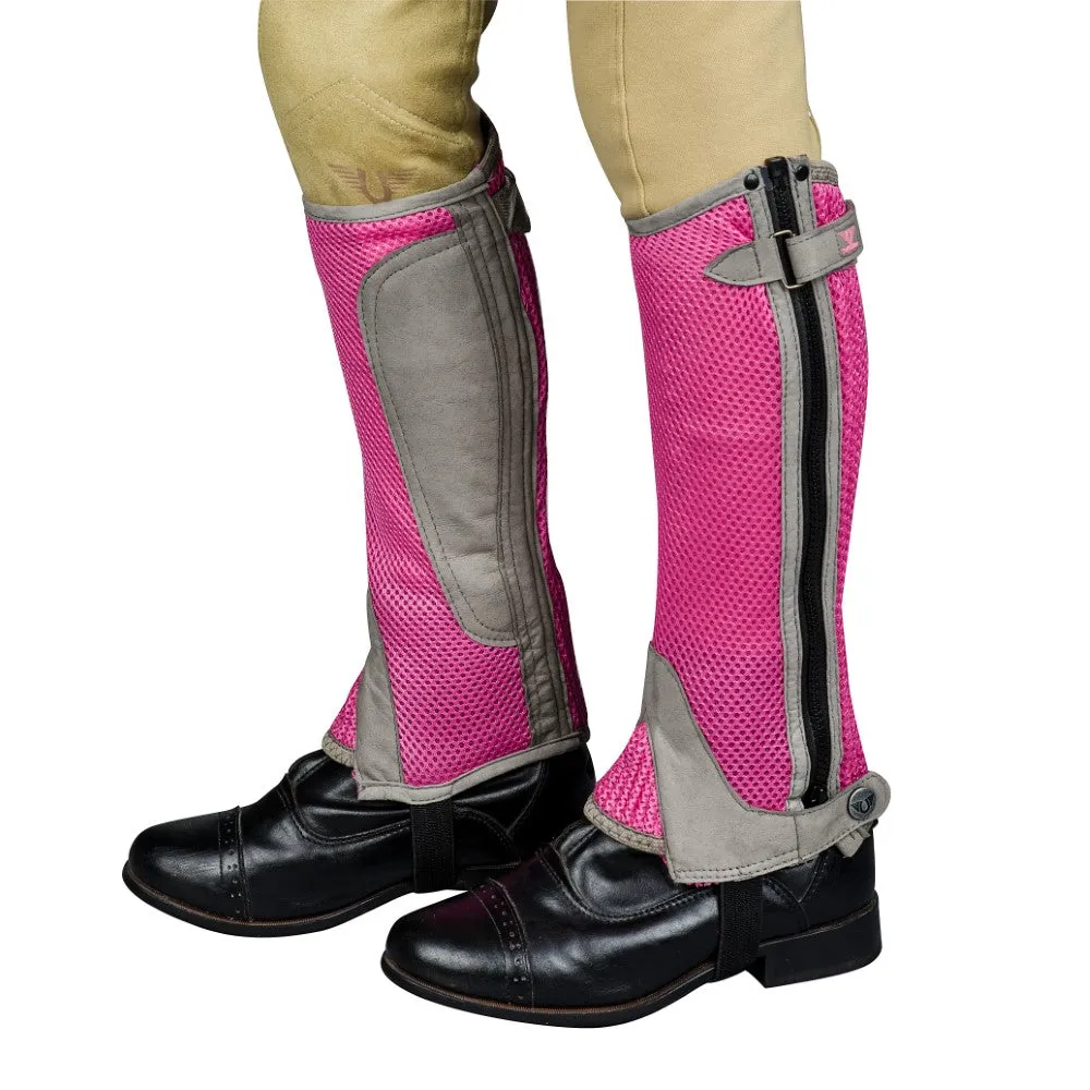 TuffRider Double Up Air Mesh chaps handschoen set lichtblauw