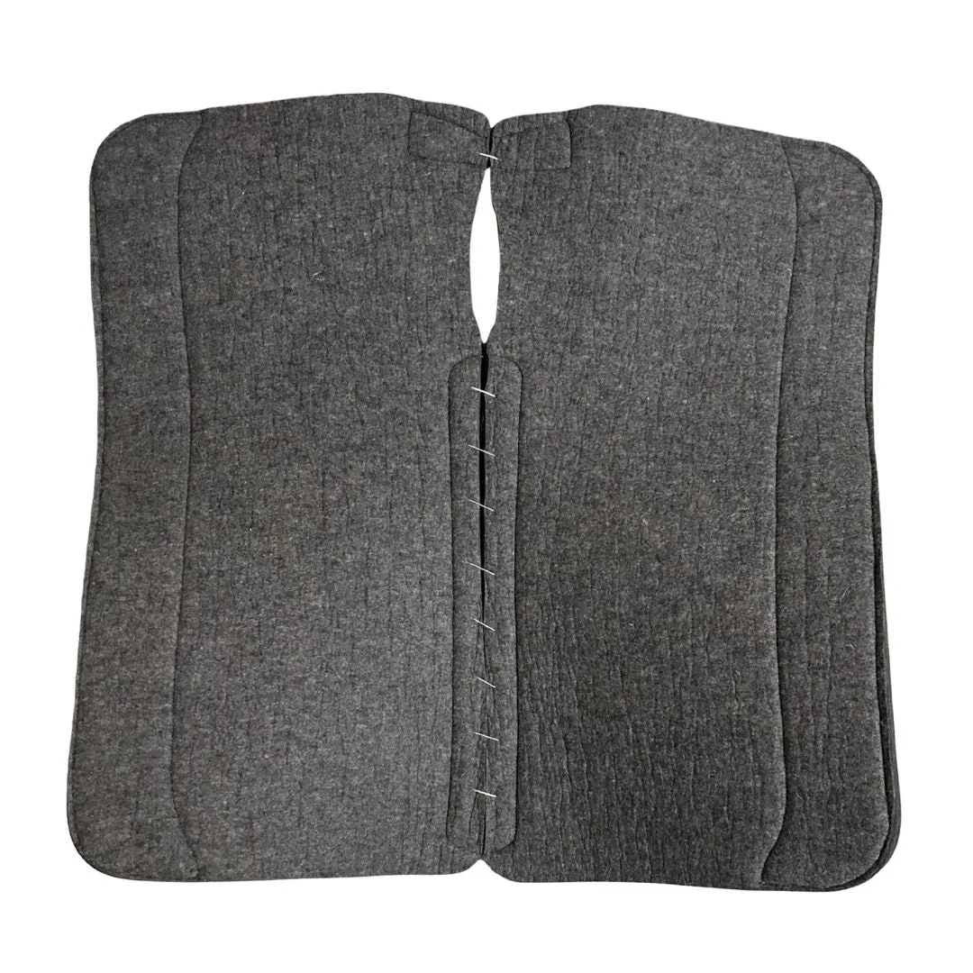 TuffRider Bedrock wollen zadelpad grijs vilt 32x32 1 inch
