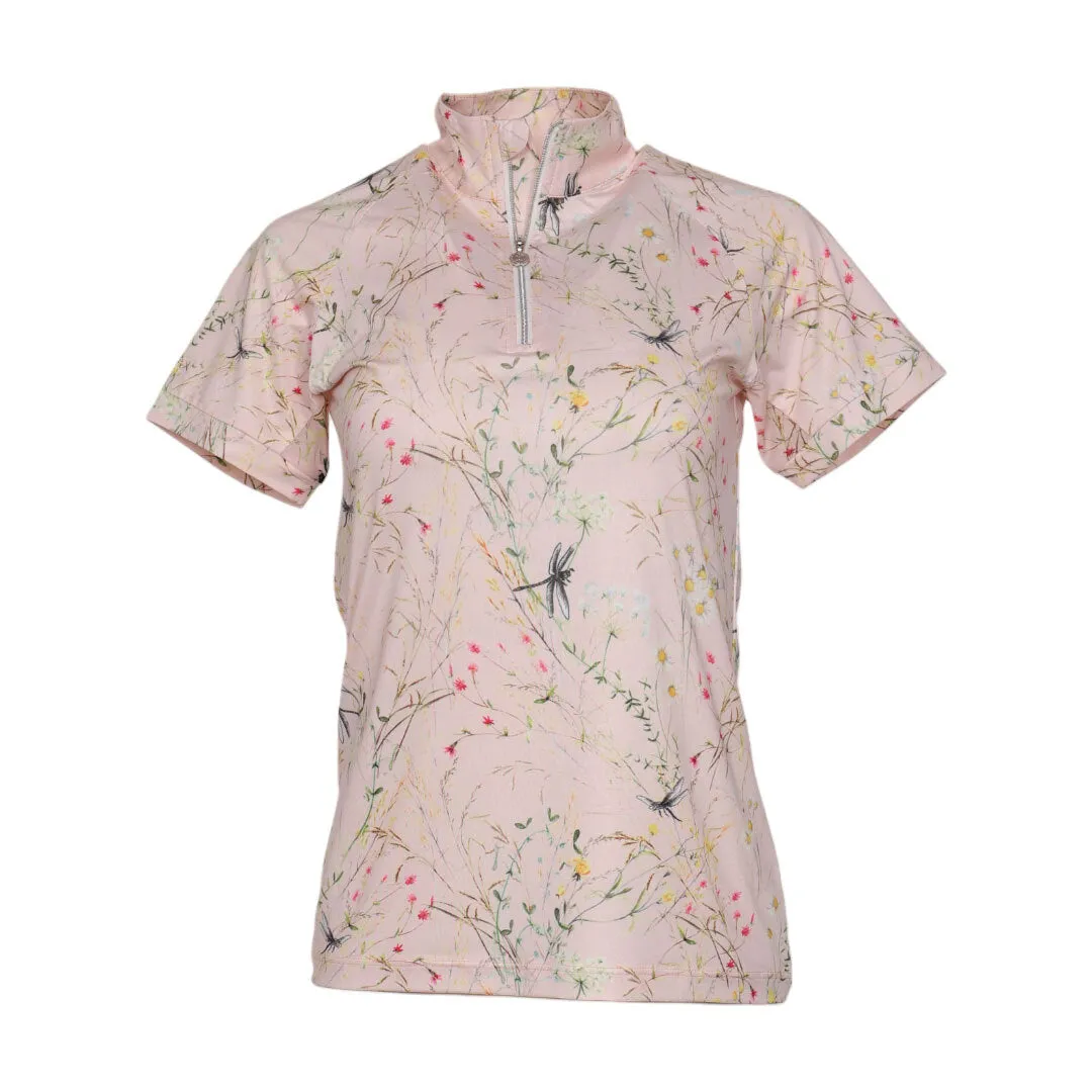 Dapplebay Dragonfly Meadow rijshirt 1/4 zip lichtroze