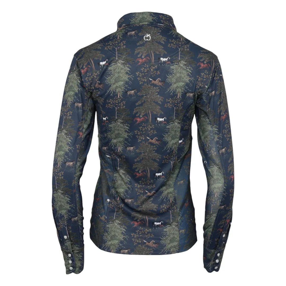 Dapplebay Autumn Toile westernshirt navy XS ademend