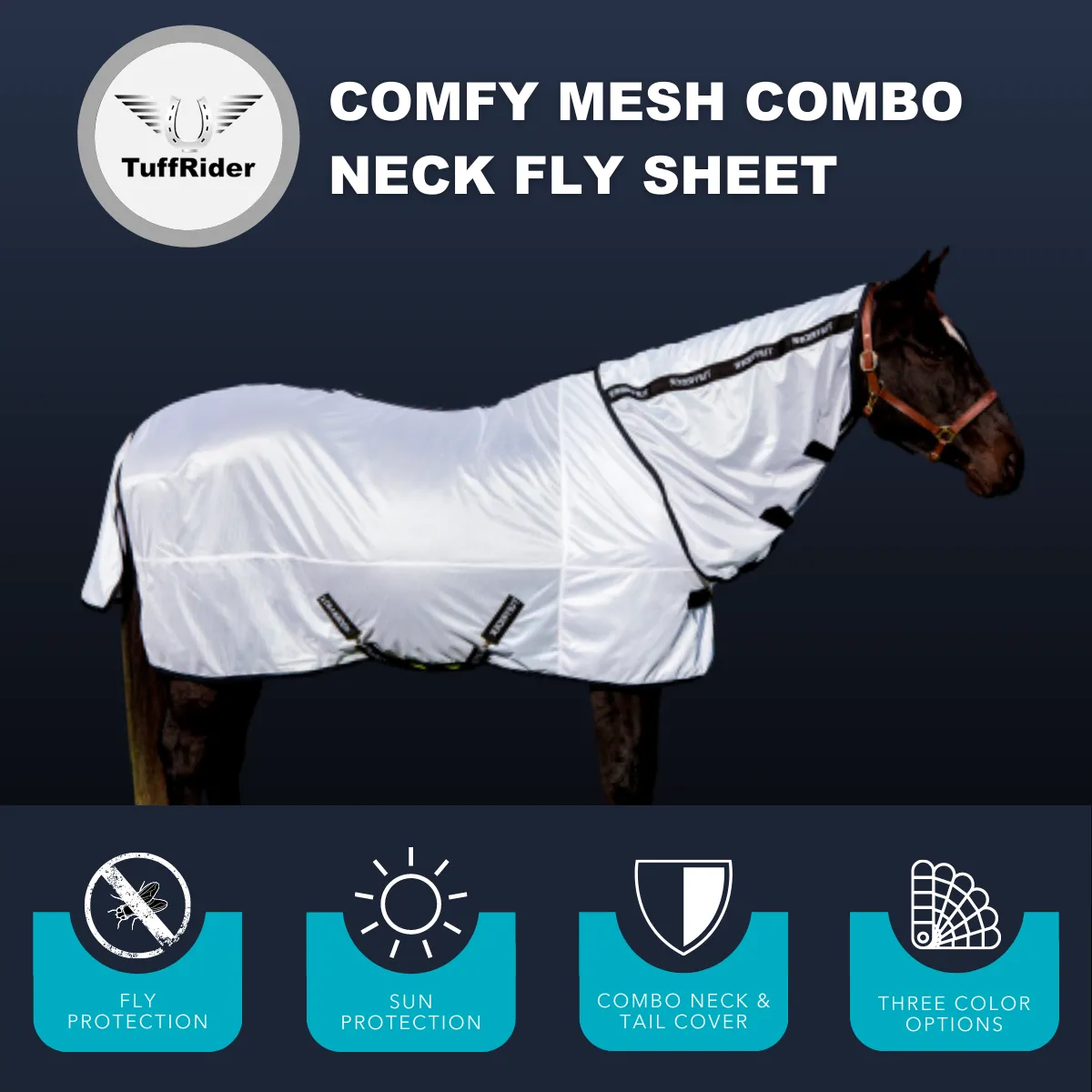 TuffRider Comfy vliegendeken wit 75 hals