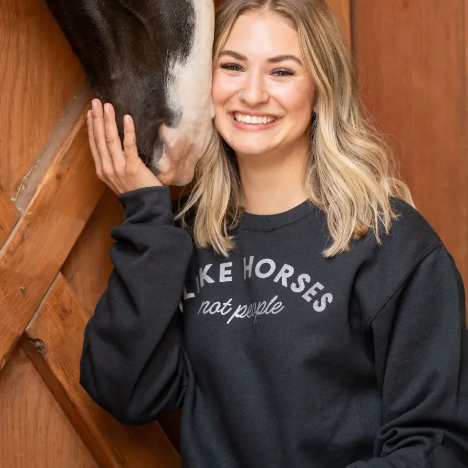 Dapplebay I Like Horses sweater zwart katoenmix