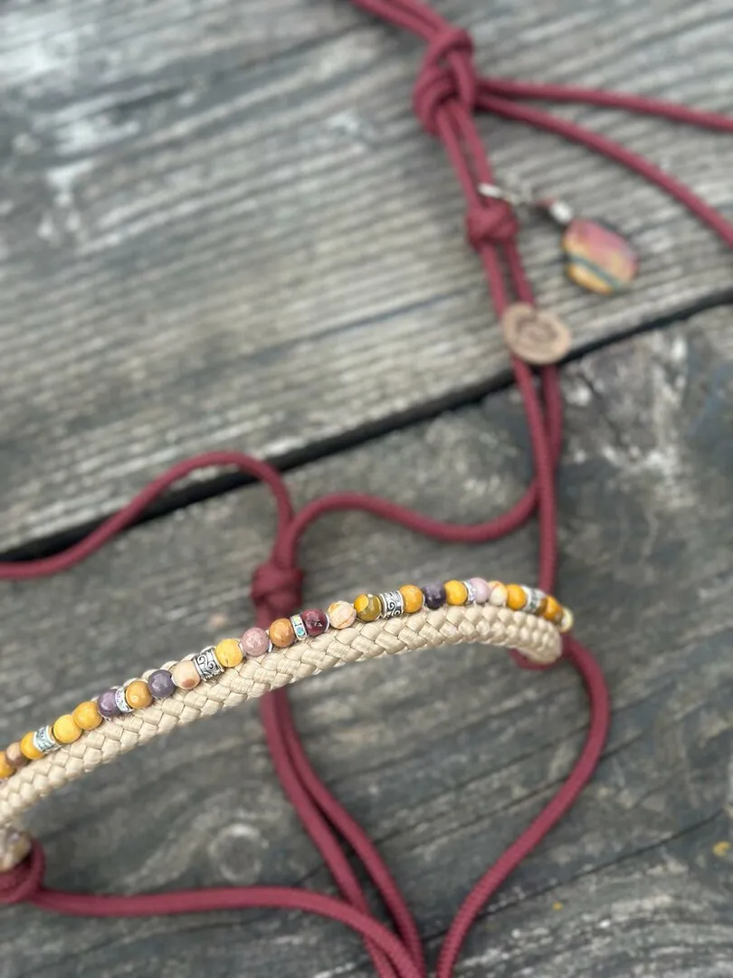 Mushabu Crystal Deluxe Mookaiet Jaspis touwhalster edelsteen