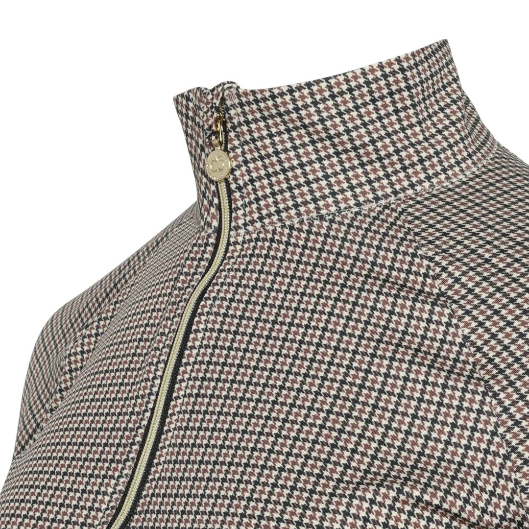 Dapplebay Bay Houndstooth rijshirt 1/4 rits tan XXS