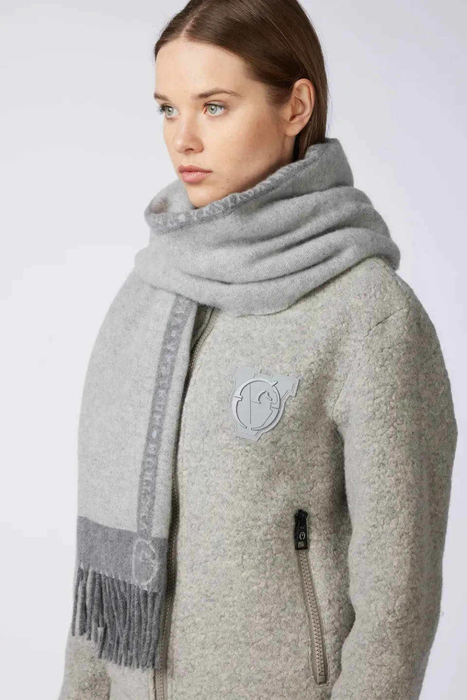 Vestrum Kobe sjaal Pearl Grey cashmere franje
