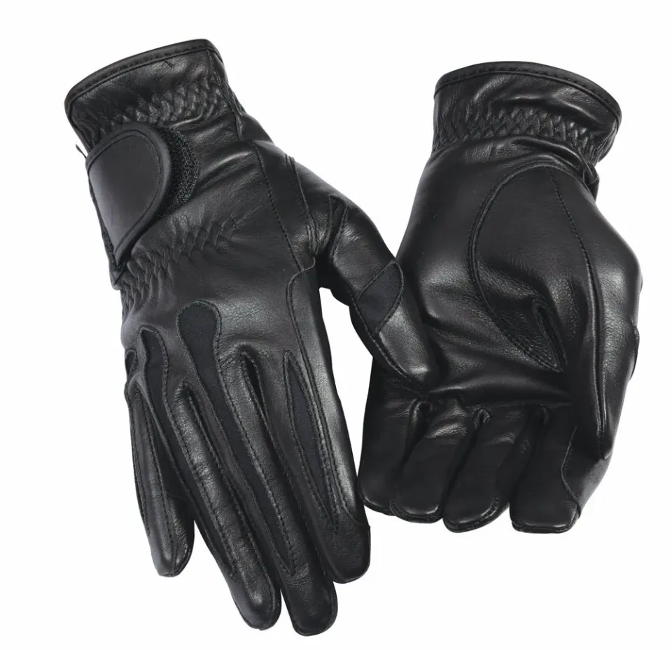 TuffRider Stretch Leather rijhandschoenen zwart touchscreen