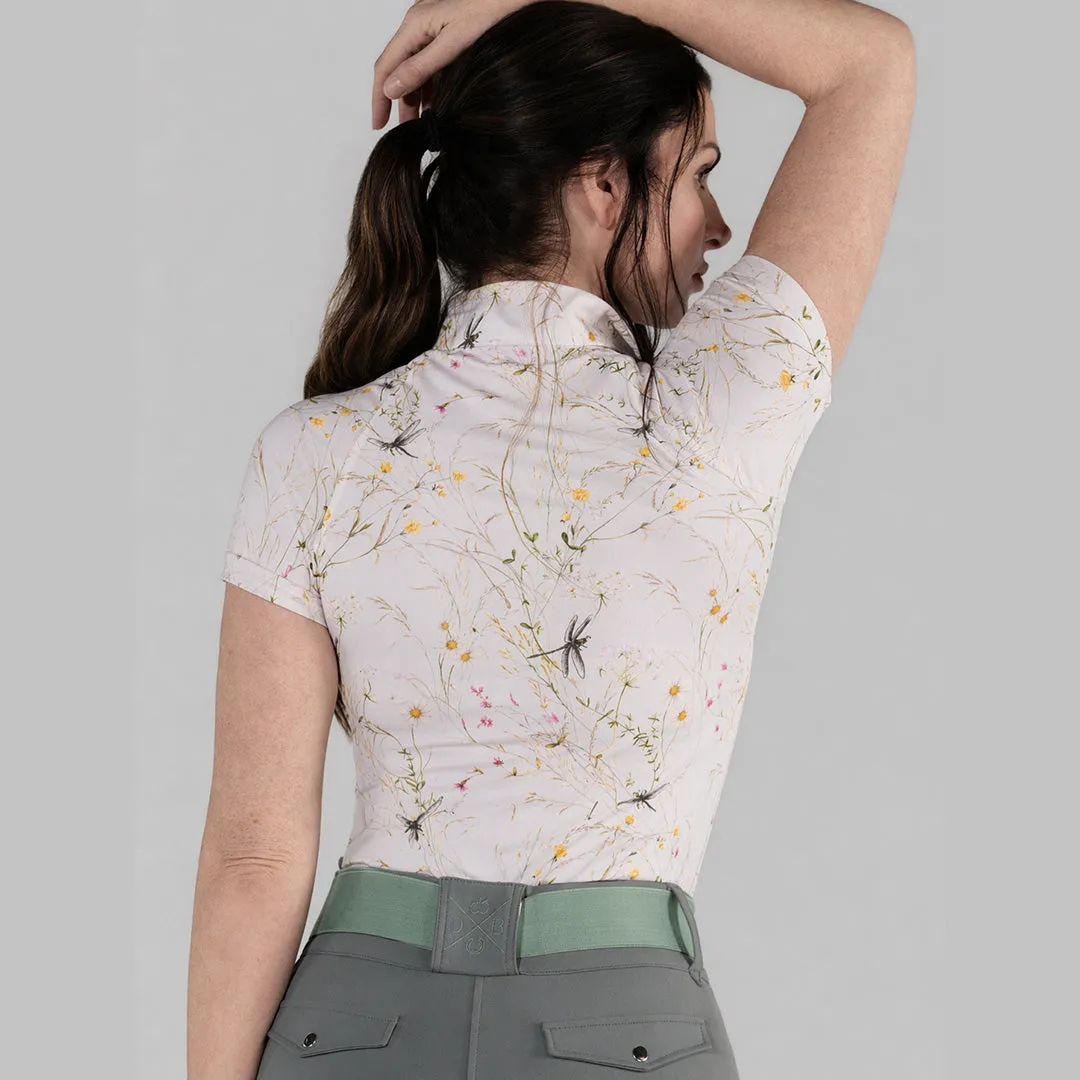 Dapplebay Dragonfly Meadow rijshirt 1/4 zip lichtroze