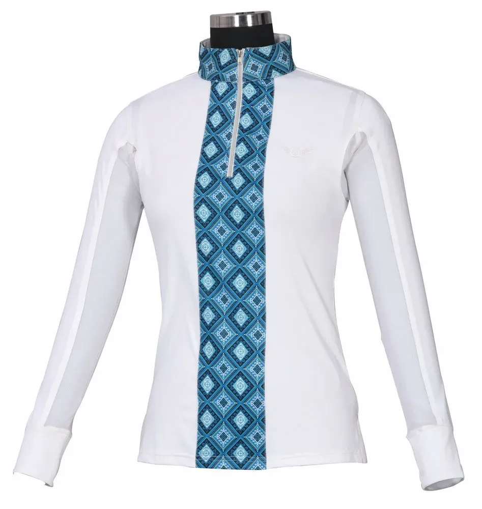 TuffRider Artemis rijshirt wit print 3XL
