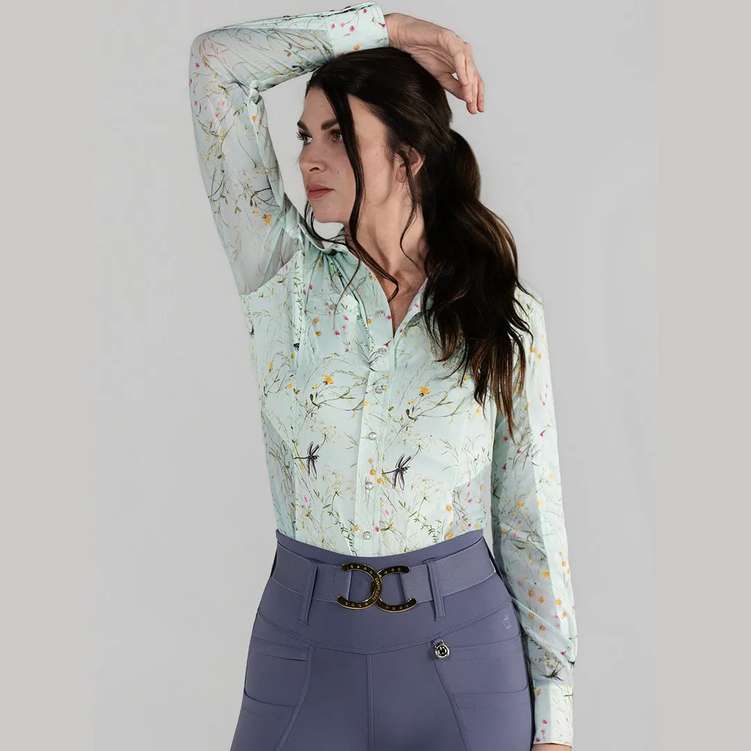 Dapplebay Dragonfly Meadow western rijshirt groen
