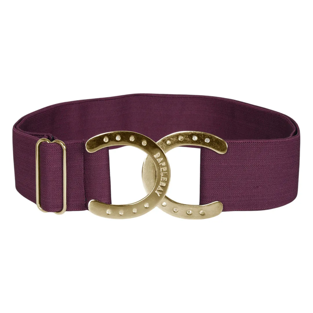 Dapplebay Horse Shoe riem pruim elastisch verstelbaar