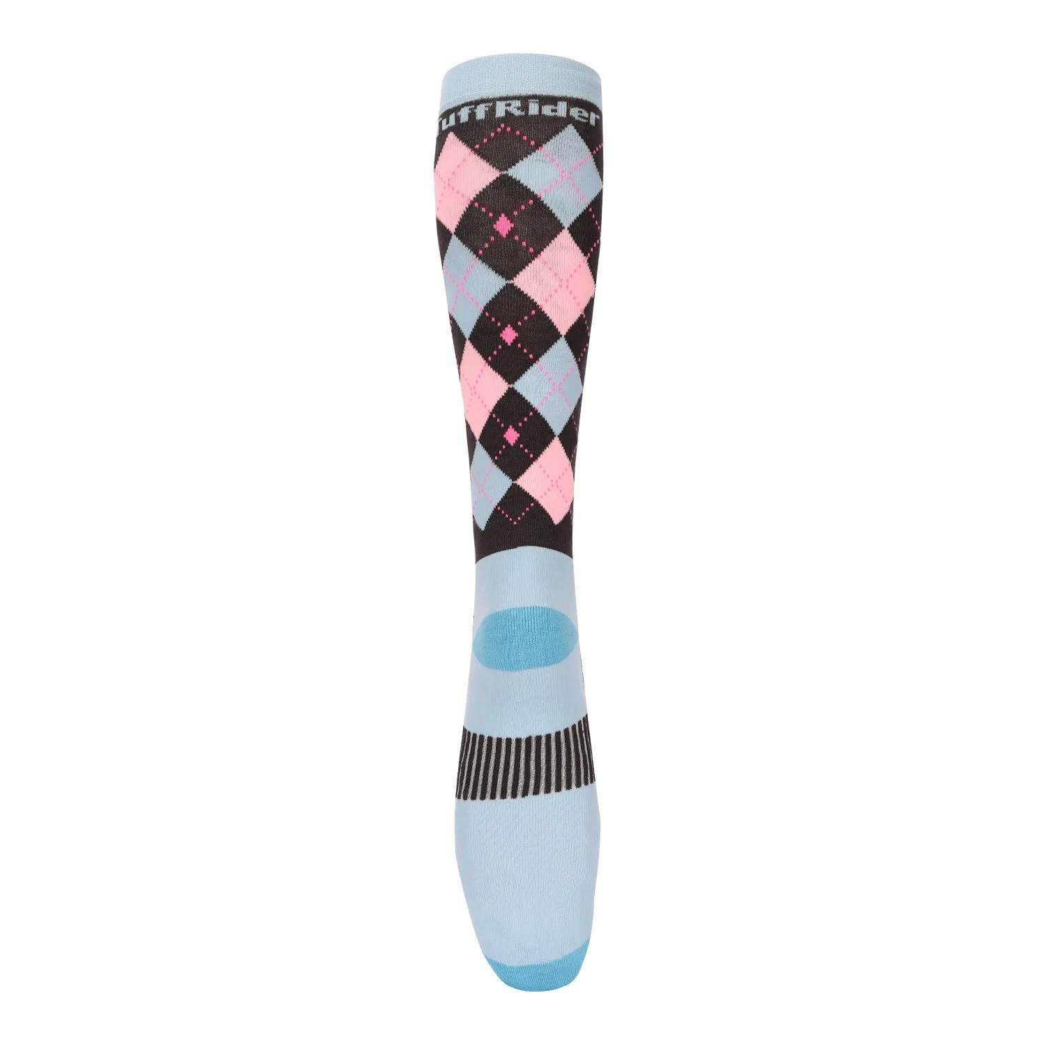 TuffRider Neon Ventilated Argyle rijsokken neon peach