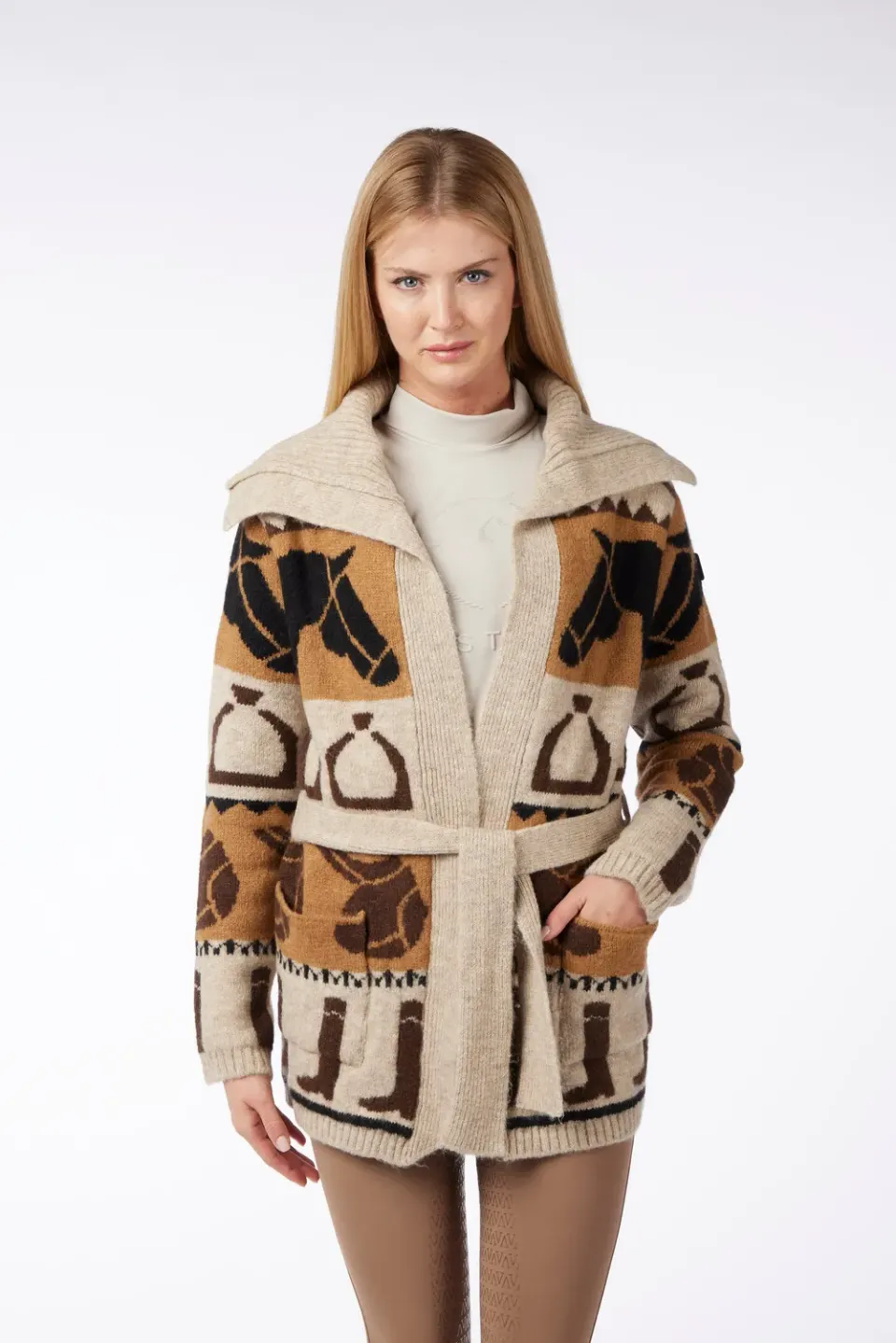 Vestrum Varenna dames vest sea salt/corten col jacquard