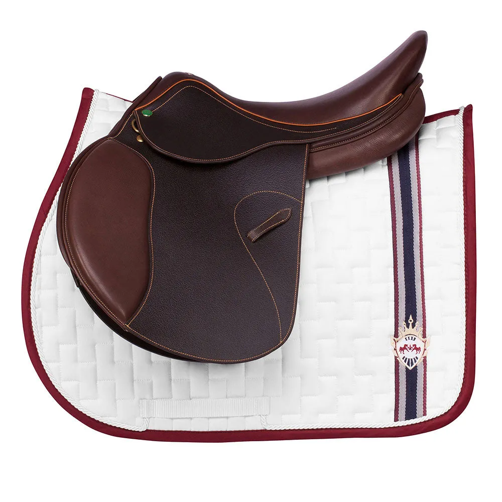 Equine Couture Ocala veelzijdig zadeldek wit met bies