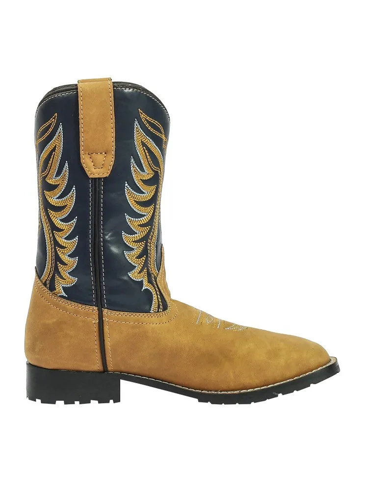 TuffRider Lassen Rounded Toe kinder westernlaarzen tan leer