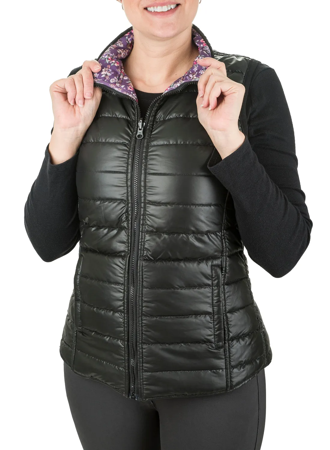 TuffRider Combination Reversible bodywarmer plum plaid