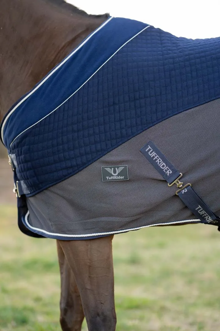 TuffRider Hybrid zweetdeken navy grijs 78 standaard hals