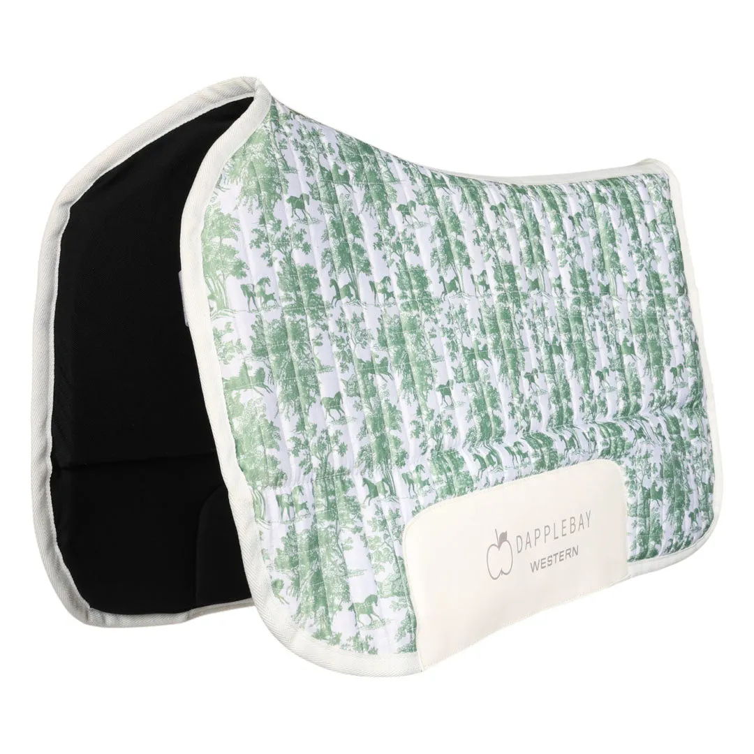 Dapplebay Equestrian Toile western zadelpad Groen-Wit vilt