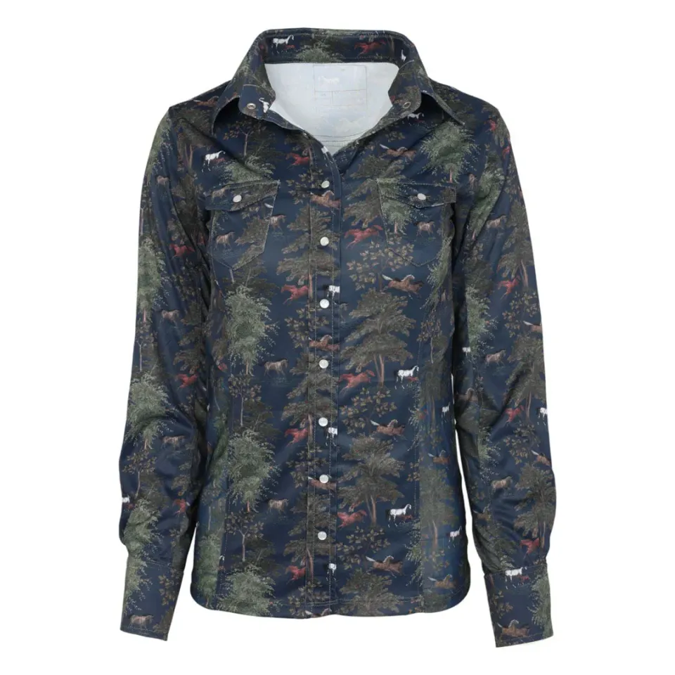 Dapplebay Autumn Toile westernshirt navy XS ademend