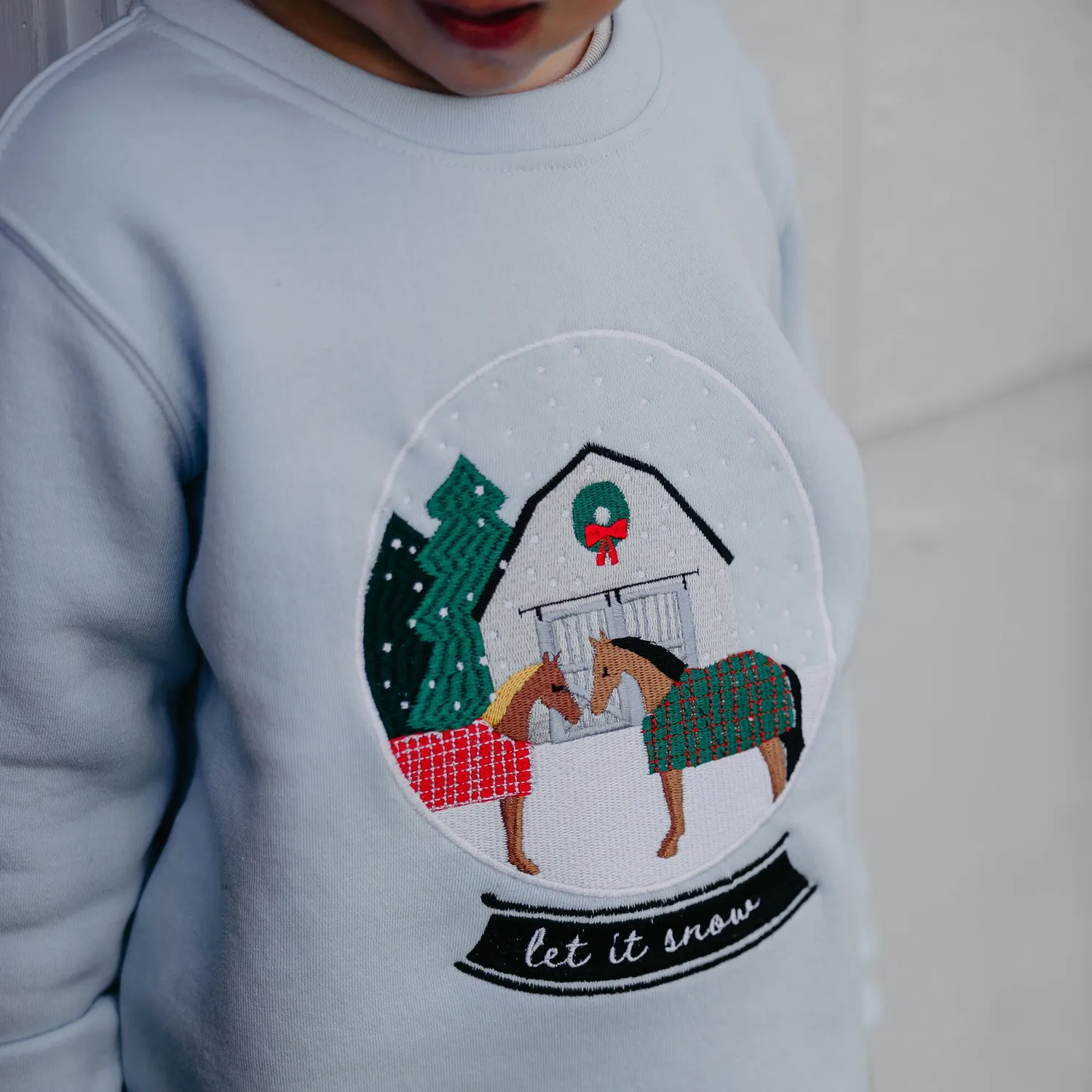 Dapplebay Let It Snow sweater Light Blue kinderen