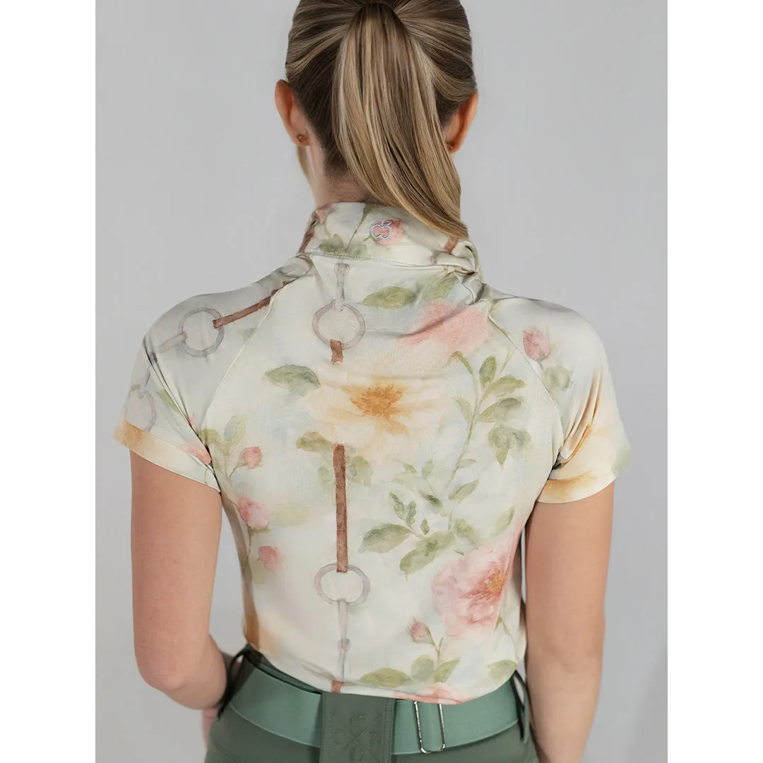 Dapplebay Vintage Floral 1/4 Zip rijshirt korte mouw