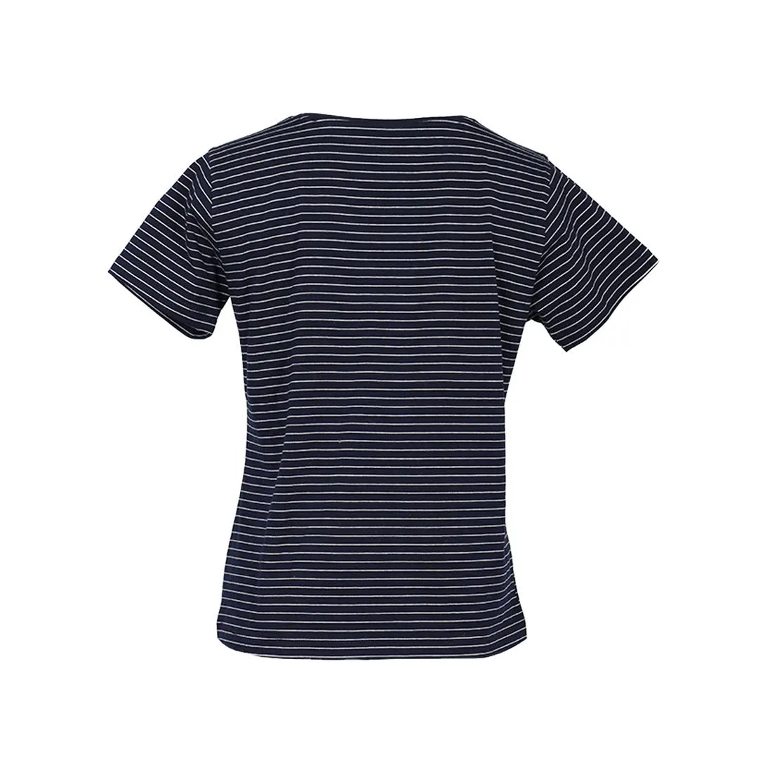 Dapplebay Expensive & Difficult T-shirt streep navy katoen