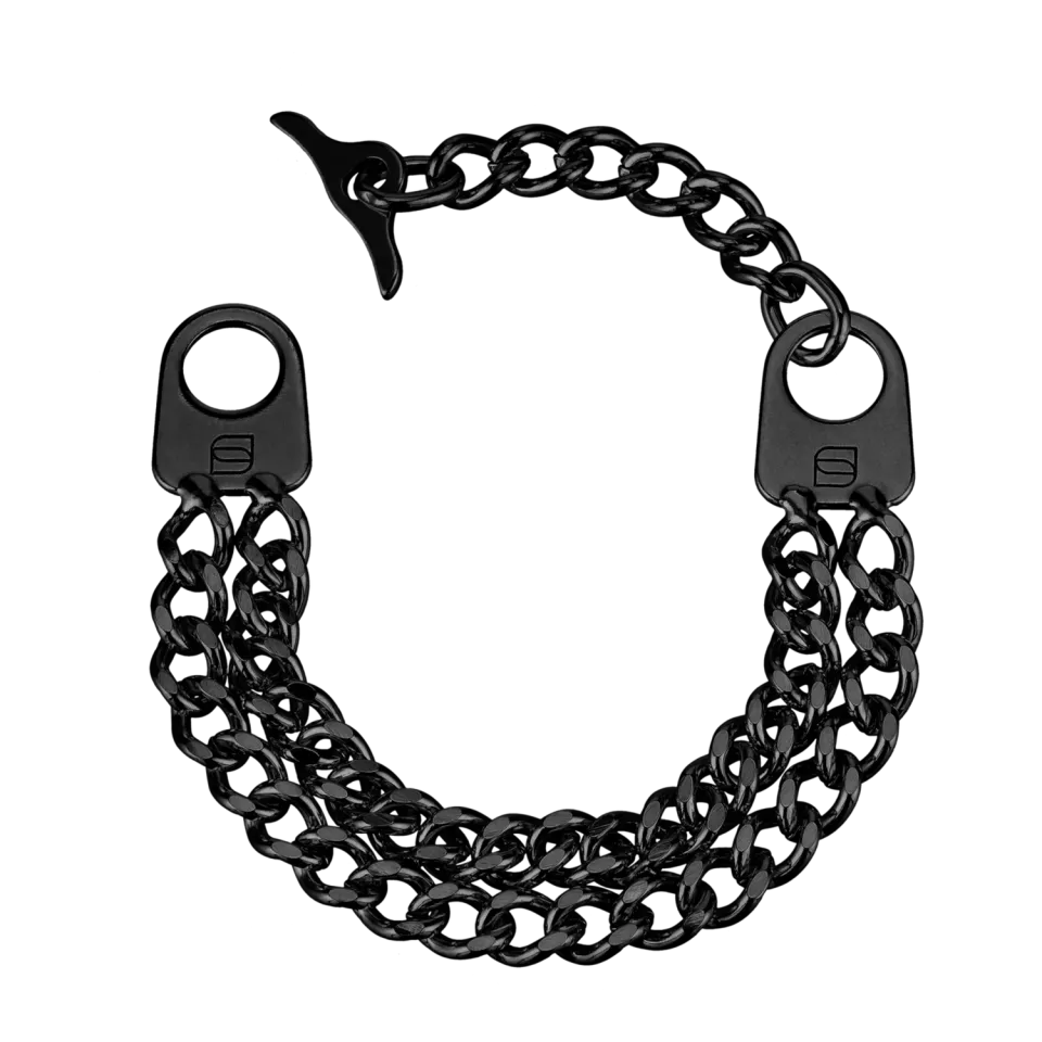 HS Sprenger &ME Armband 2-rijig zwart edelstaal