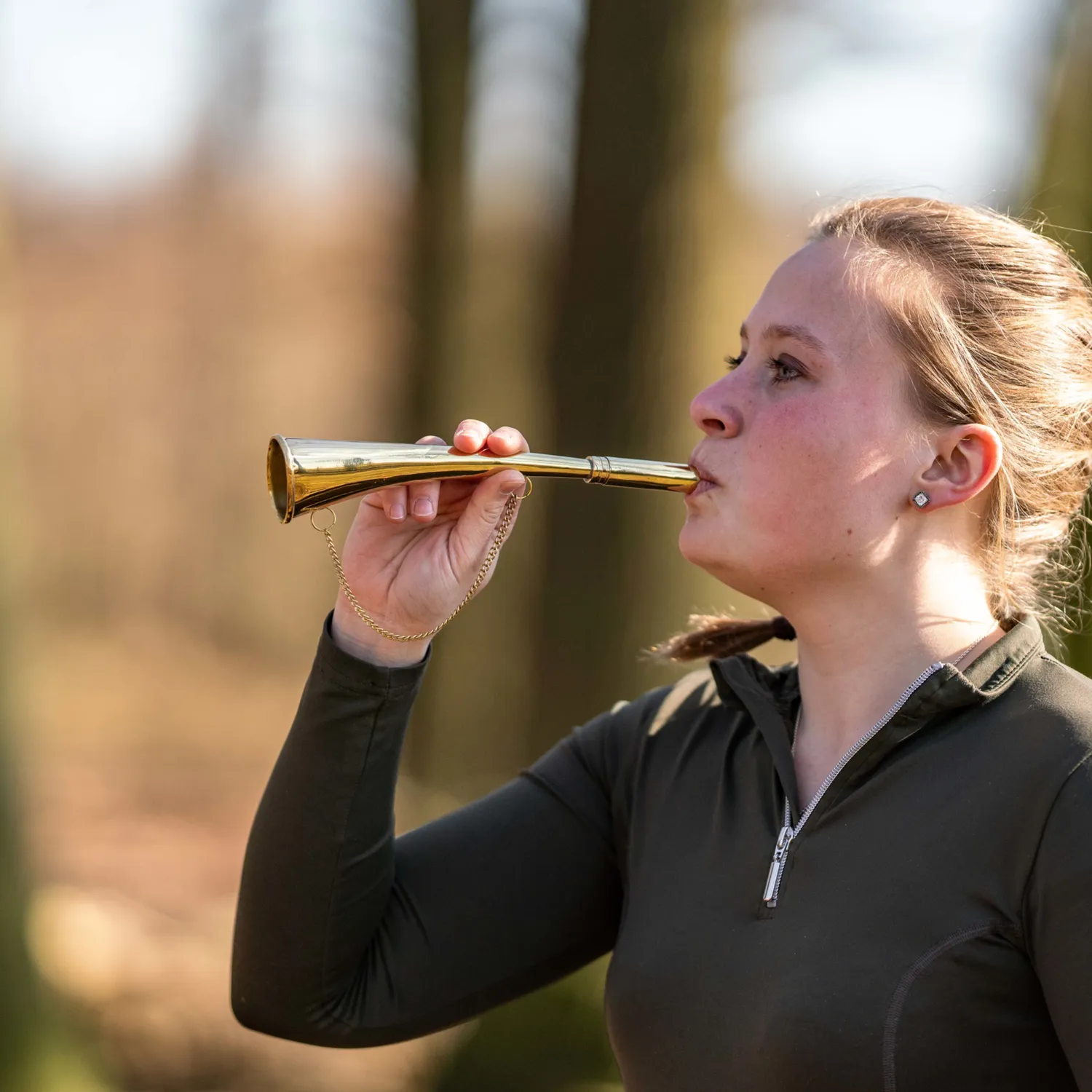 HS Sprenger signaalhoorn gebogen messing luid signaal