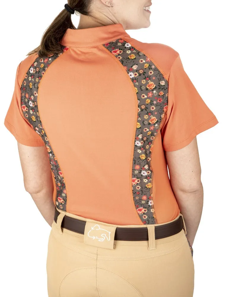 EcoRider Shelby dames sportshirt korte mouw bloemen