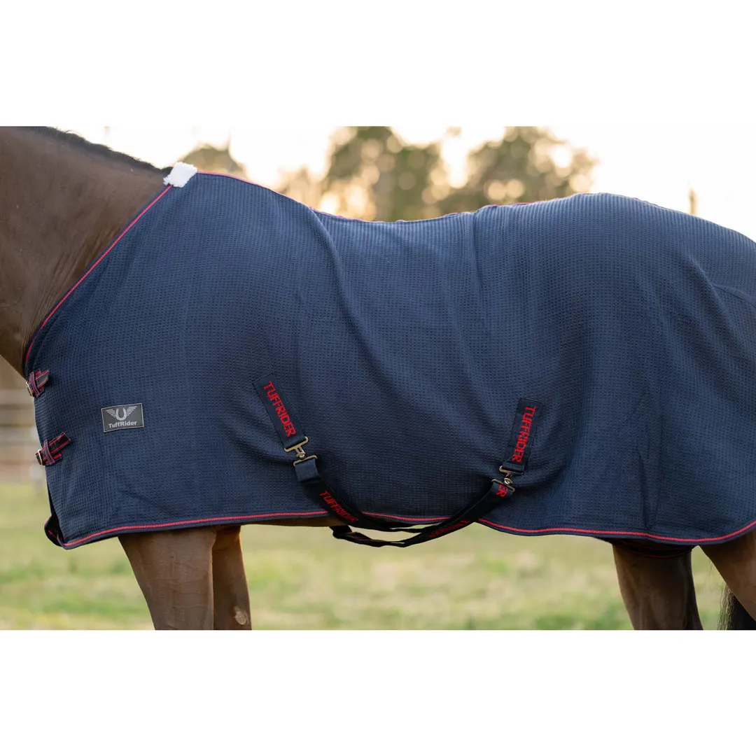 TuffRider Waffle Weave katoenen stalzweetdeken Navy