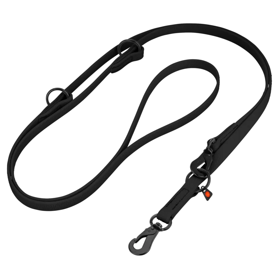 Herm Sprenger Footballgrip BioThane hondenlijn zwart 2,5 m