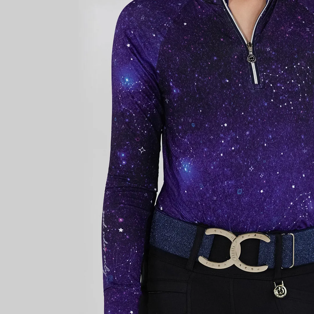 Dapplebay Constellation 1/4 Zip rijshirt kids Navy