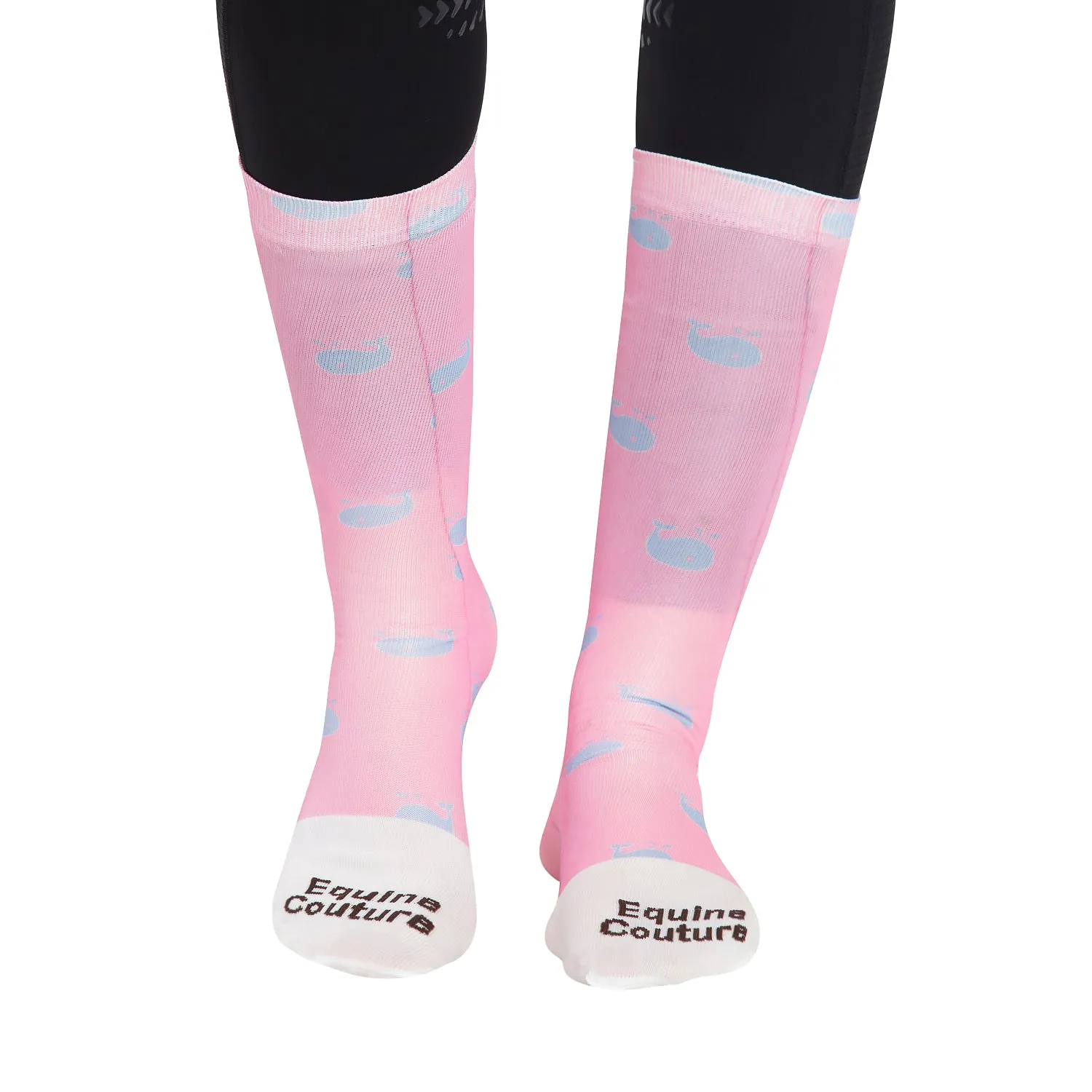 Equine Couture Ladies Whales rijsokken roze bamboe