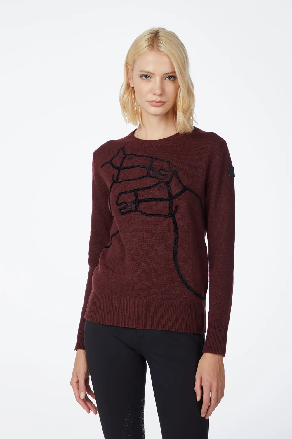 Vestrum Oulu trui dames wol cashmere paard